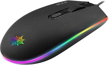 INCA 2in1 RGB Gaming Maus 1200 Dpi & Flexible Mauspad 3mm Gaming-Maus