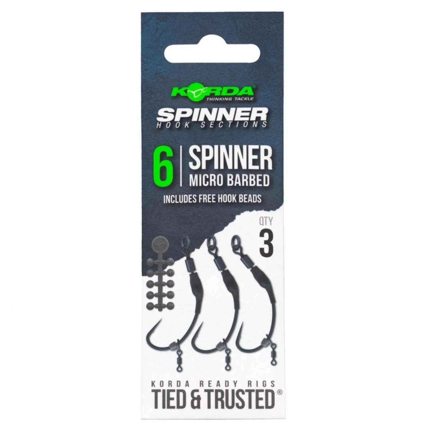 Korda Karpfenhaken Korda Spinner Hook Sections Spinner Barbless - 3 Karpfenhaken