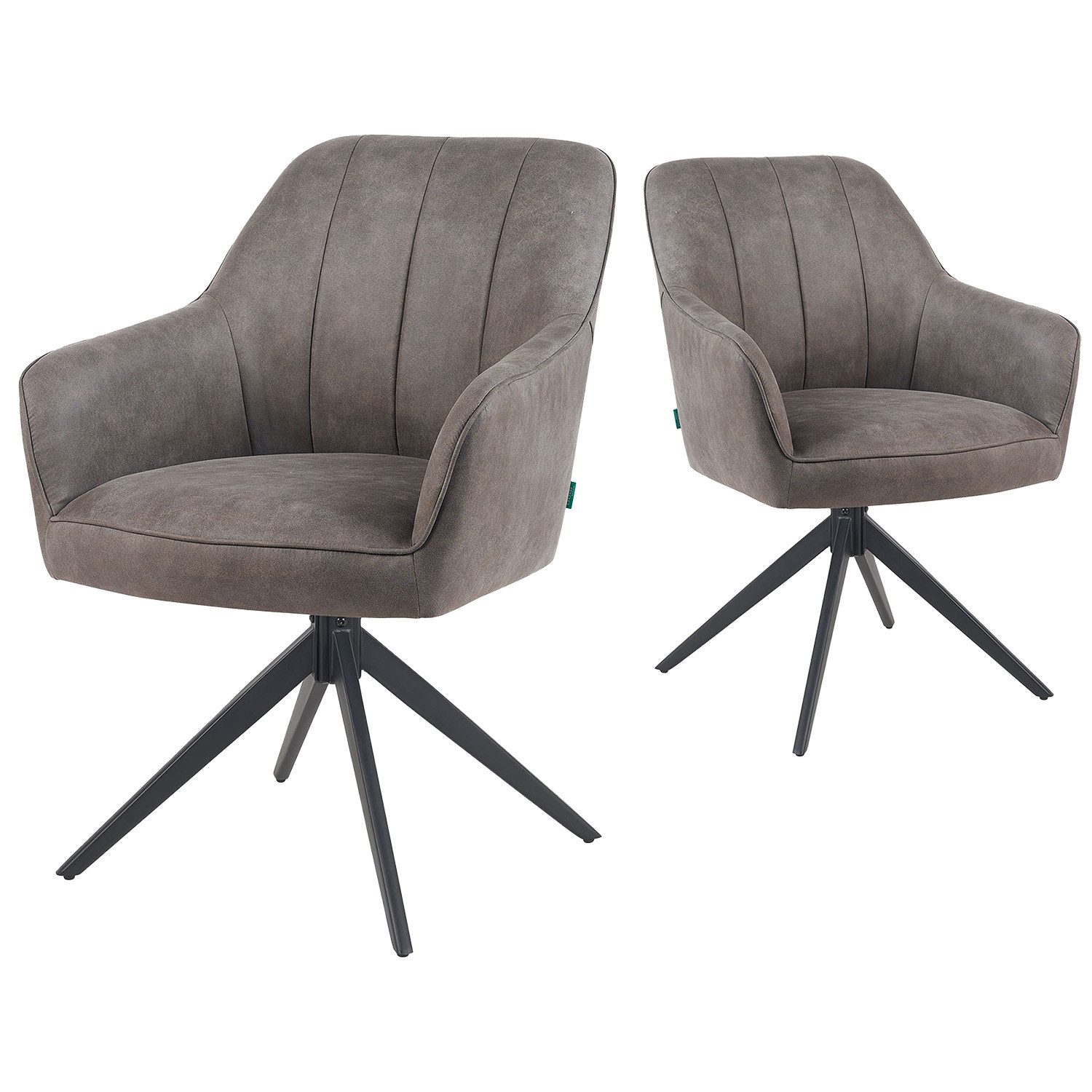 DUBI Möbel Polsterstuhl Mika-Timo 2er-Set, Federkern, pulverbeschichtet, 36 günstig online kaufen