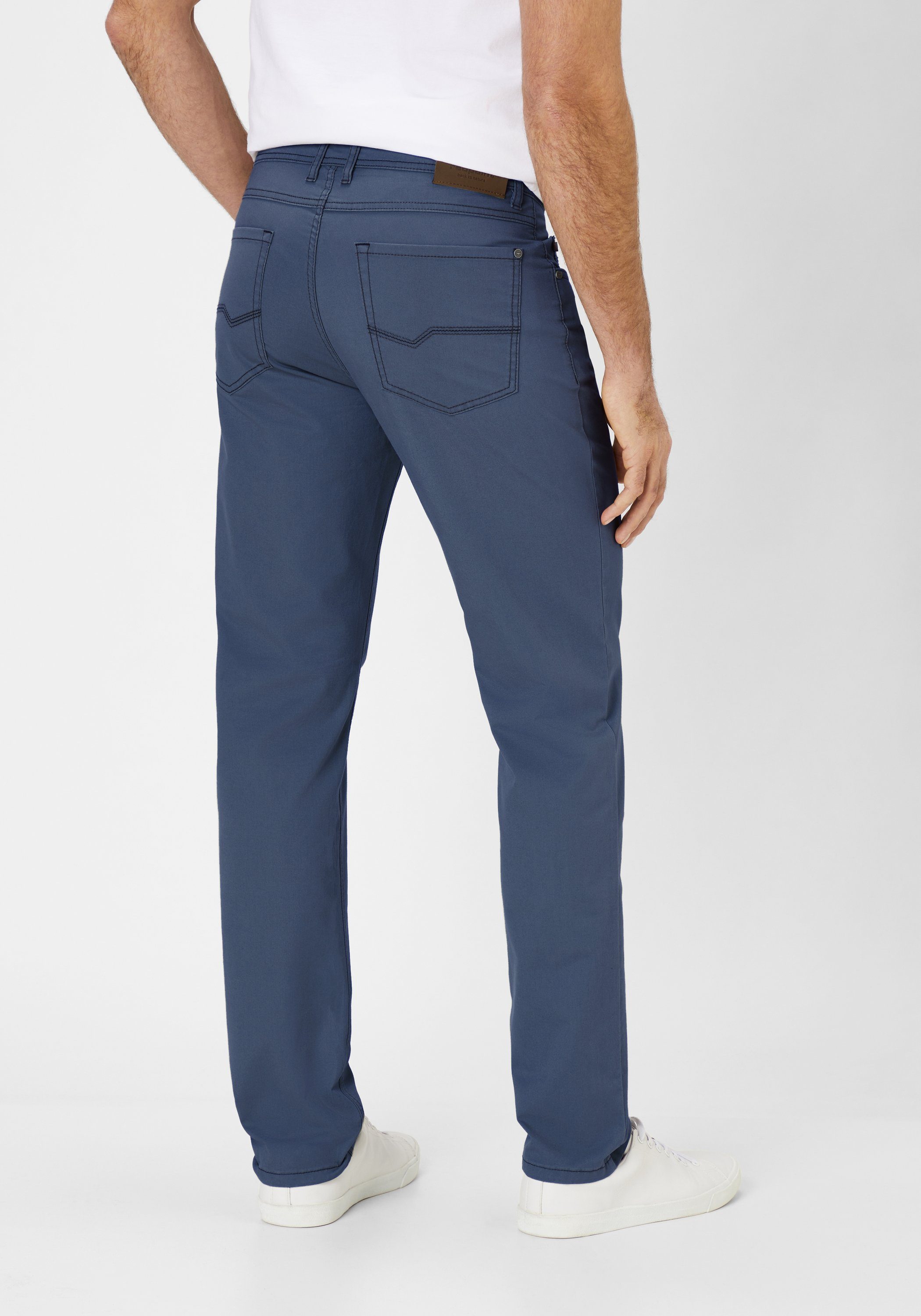 Straight-Fit Hose mit MILTON Redpoint Stoffhose blue Stretch 5-Pocket