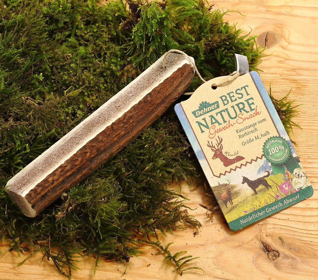 Dehner Best Nature Hundesnack Rothirschgeweih, Kaustange Hirsch, Snack für: Hunde, Leckerli für ausgewachsene Hunde, glutenfrei