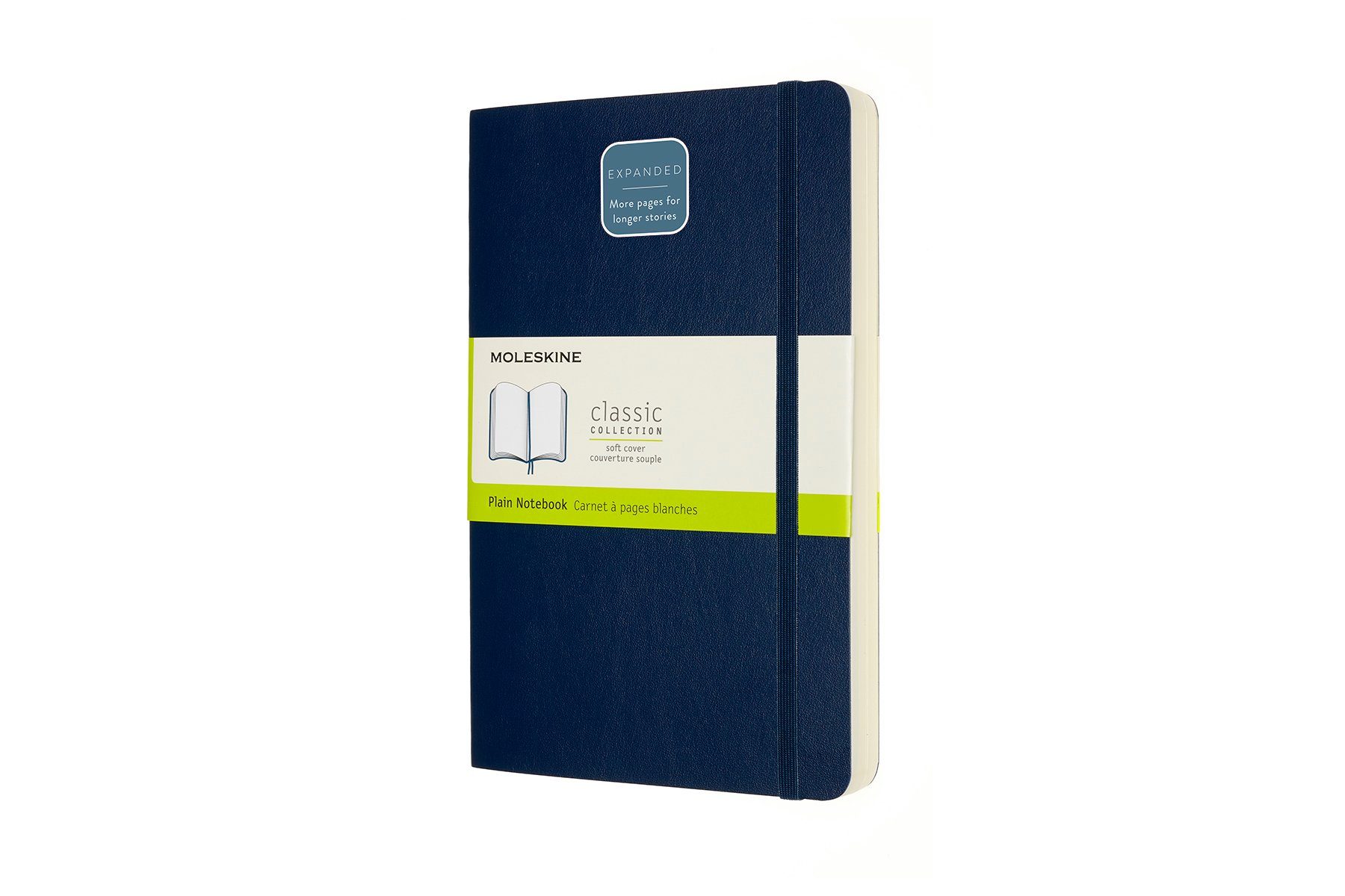 Notizbuch, - 70g-Papier - mit weichem Groß - Saphir Cover Soft Einband Classic MOLESKINE (13x21) Expanded