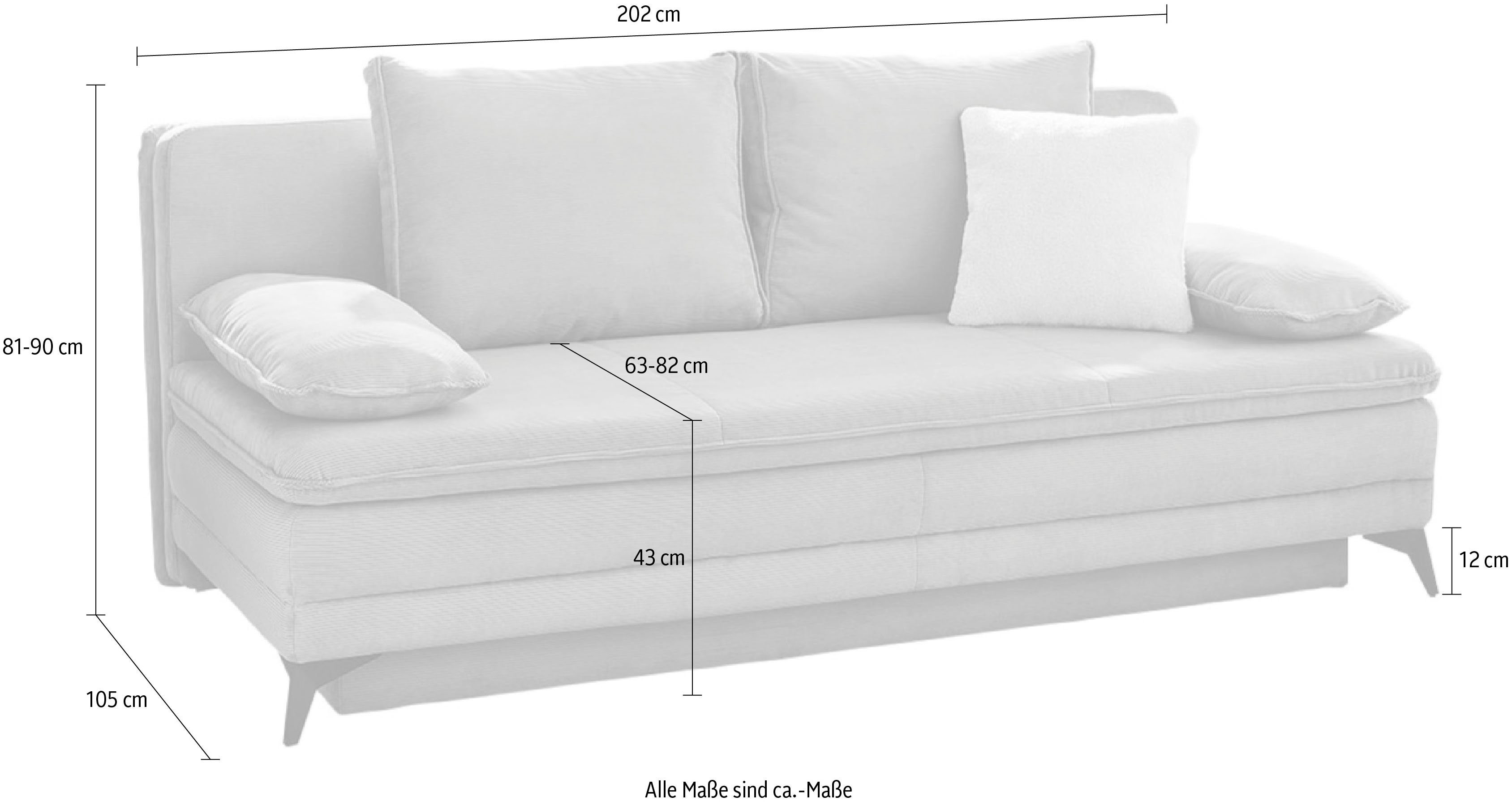 geeignet, Stauraum/Bettkasten als Dauerschläfer Bettfunktion Schlafsofa Jockenhöfer Laurin, und Gruppe