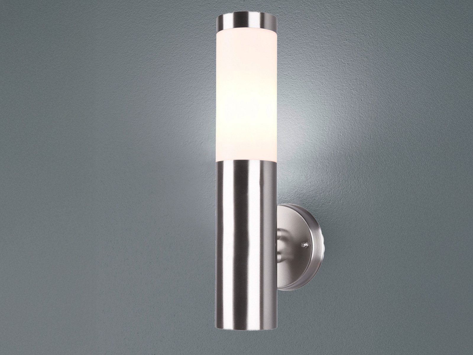 meineWunschleuchte Außen-Wandleuchte, ohne Leuchtmittel, Fassaden-Beleuchtung Haus-Wand Terrassenleuchte aus Edelstahl IP 44