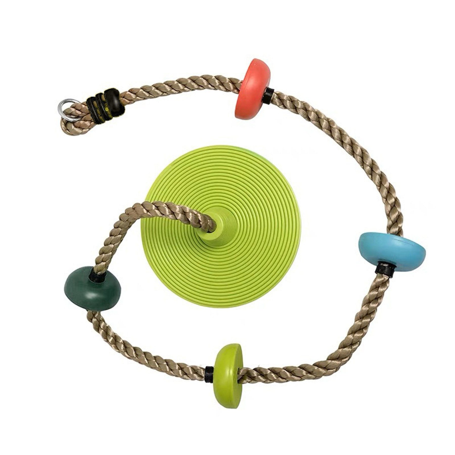 Loggyland Kletterseil Kletterseil mit Knoten und Tellerschaukel – Outdoor-Seil für Kinder, ideal für Schaukelgestell und Spielturm