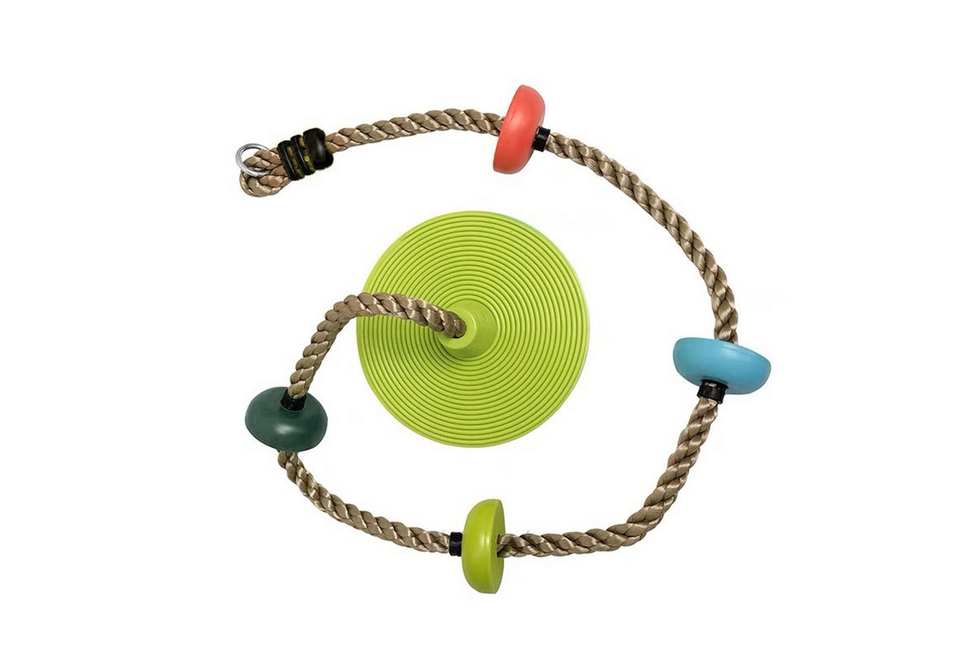 Loggyland Kletterseil Kletterseil mit Knoten und Tellerschaukel – Outdoor-Seil für Kinder, ideal für Schaukelgestell und Spielturm