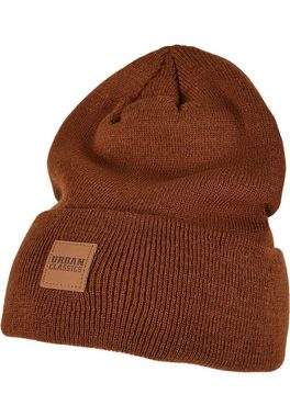 URBAN CLASSICS Beanie Urban Classics Unisex Synthetic Leatherpatch Long Beanie (1-St)