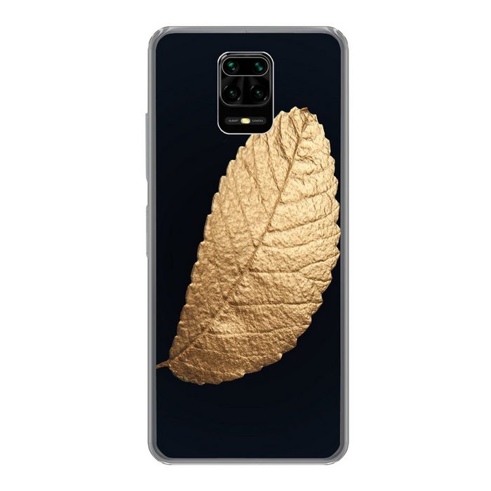 MuchoWow Handyhülle Gold - Blätter - Schwarz - Pflanzen - Luxus - Natur Phone Case Handyhülle Xiaomi Redmi Note 9 Pro Silikon Schutzhülle