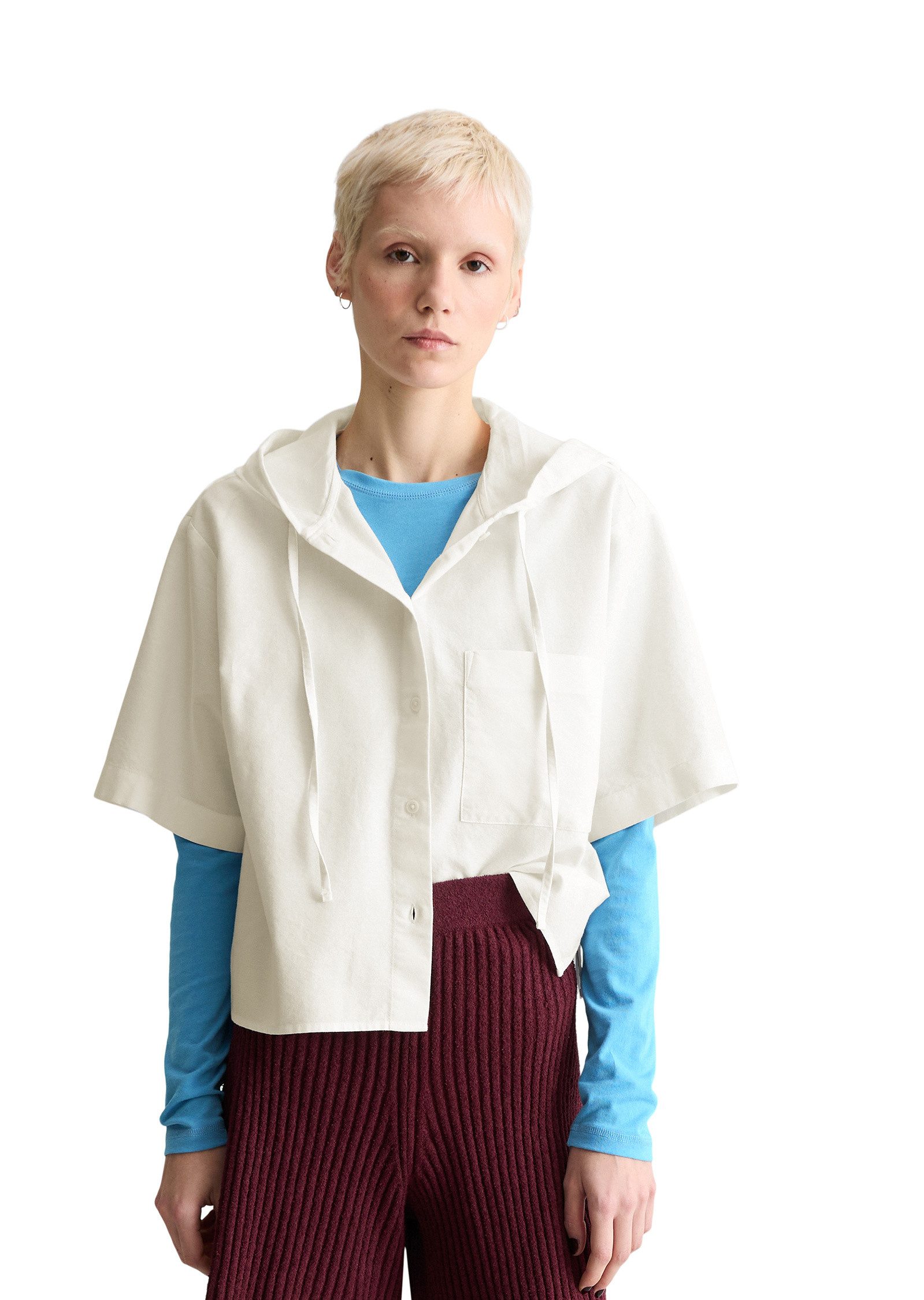 Marc O'Polo DENIM Kurzarmbluse aus Organic Cotton Oxford