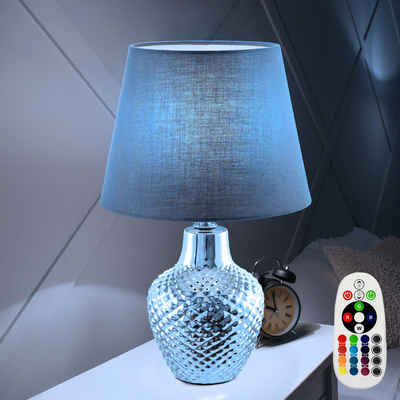etc-shop Tischleuchte, Leuchtmittel inklusive, Warmweiß, Tischlampe Wohnzimmer Nachttischlampe Tischlampe RGB LED