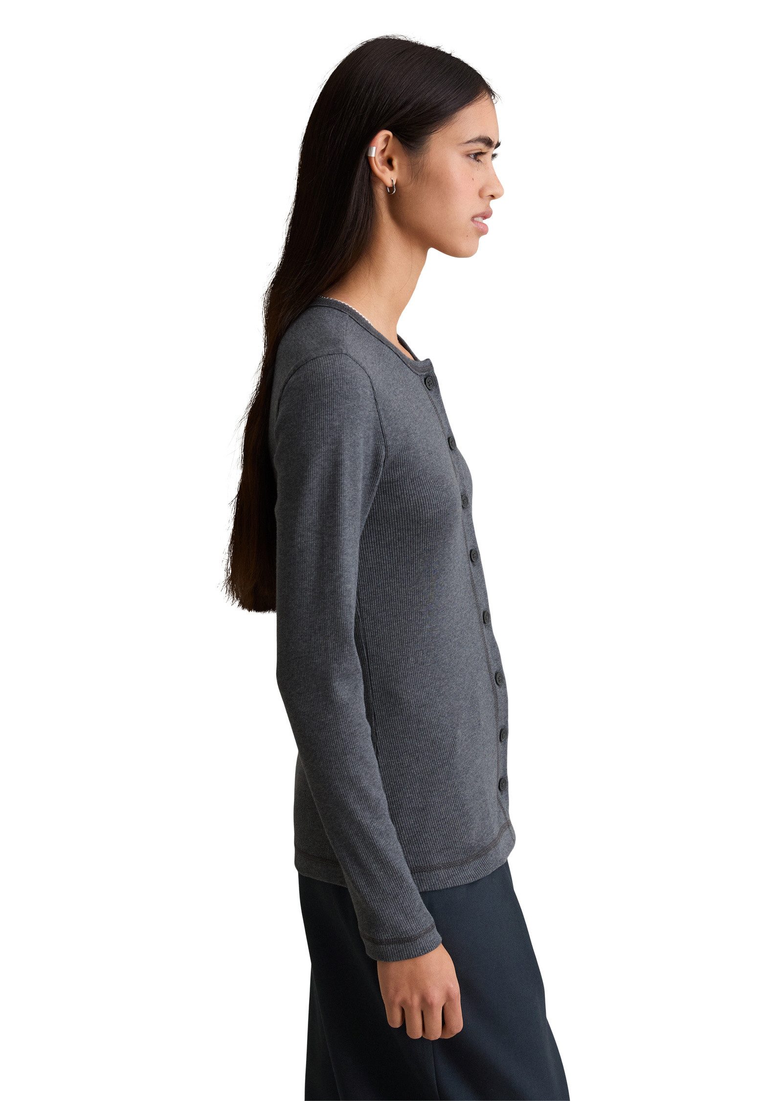 Marc O'Polo DENIM Langarmshirt aus Rippjersey
