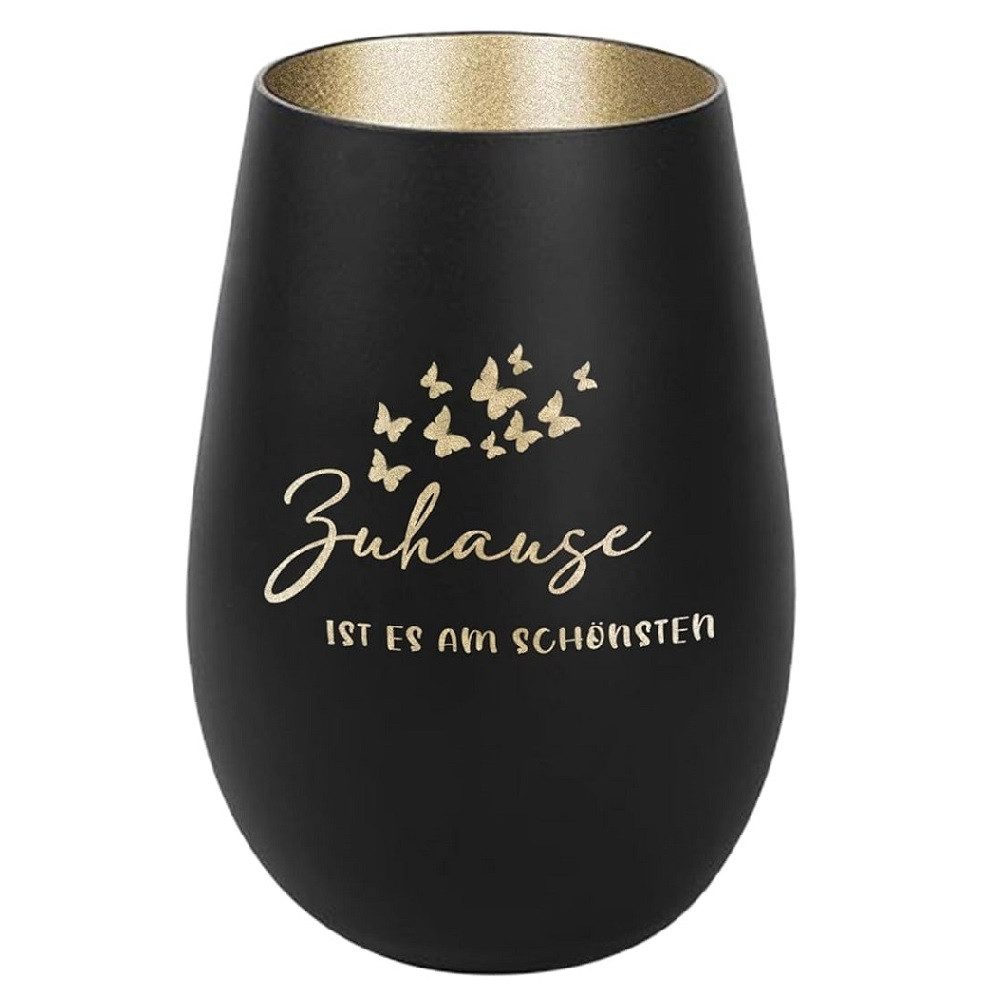 Der Porzellan-Laden Windlicht Handgraviertes Windlicht - Zuhause ist es am schönsten - Dekorative