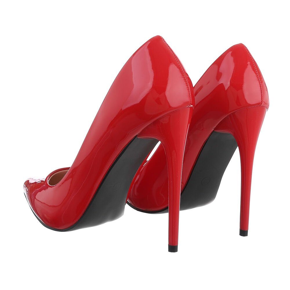 Ital-Design Damen Abendschuhe Elegant High-Heel-Pumps Rot High Pfennig-/Stilettoabsatz Pumps in Heel
