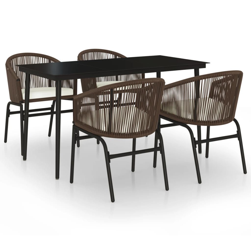 vidaXL Garten-Essgruppe 5-tlg. Garten-Essgruppe Braun, (4-tlg) günstig online kaufen