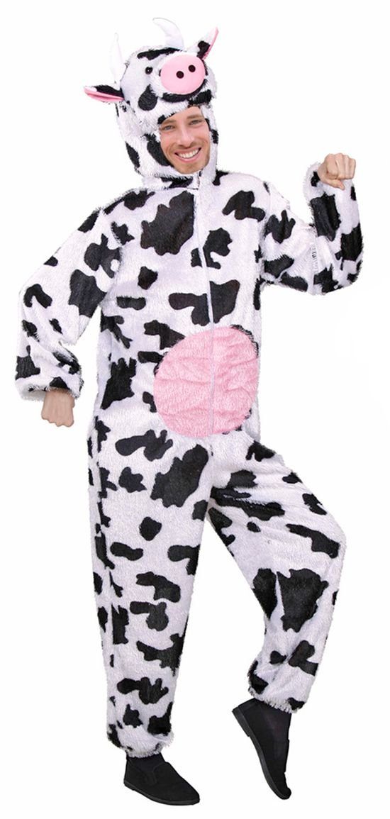 Das Kostümland Kostüm Kuh Tierkostüm für Erwachsene - Schwarz Weiß -  Lustige Verkleidung Overall zu Fasching, Mottoparty und Junggesellenabschied