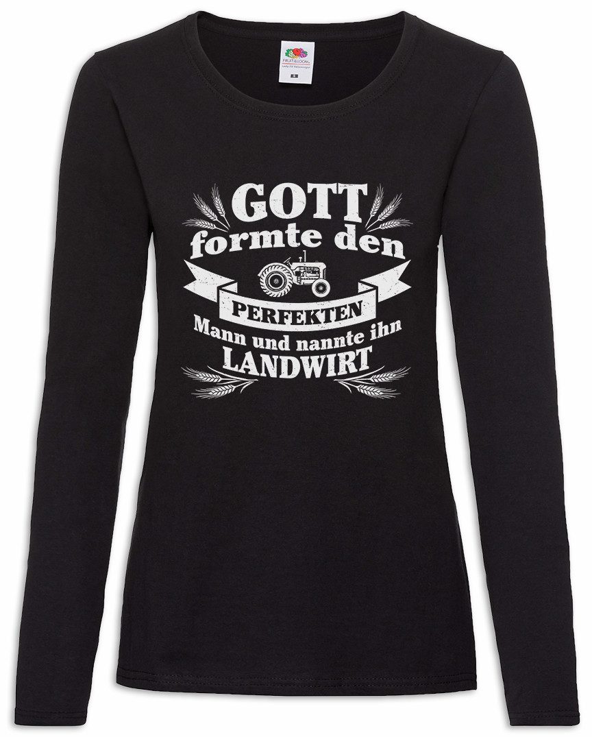 Langarmshirt Perfekter Mann Landwirt Damen Langarmshirt Bauer Bauernhof Land