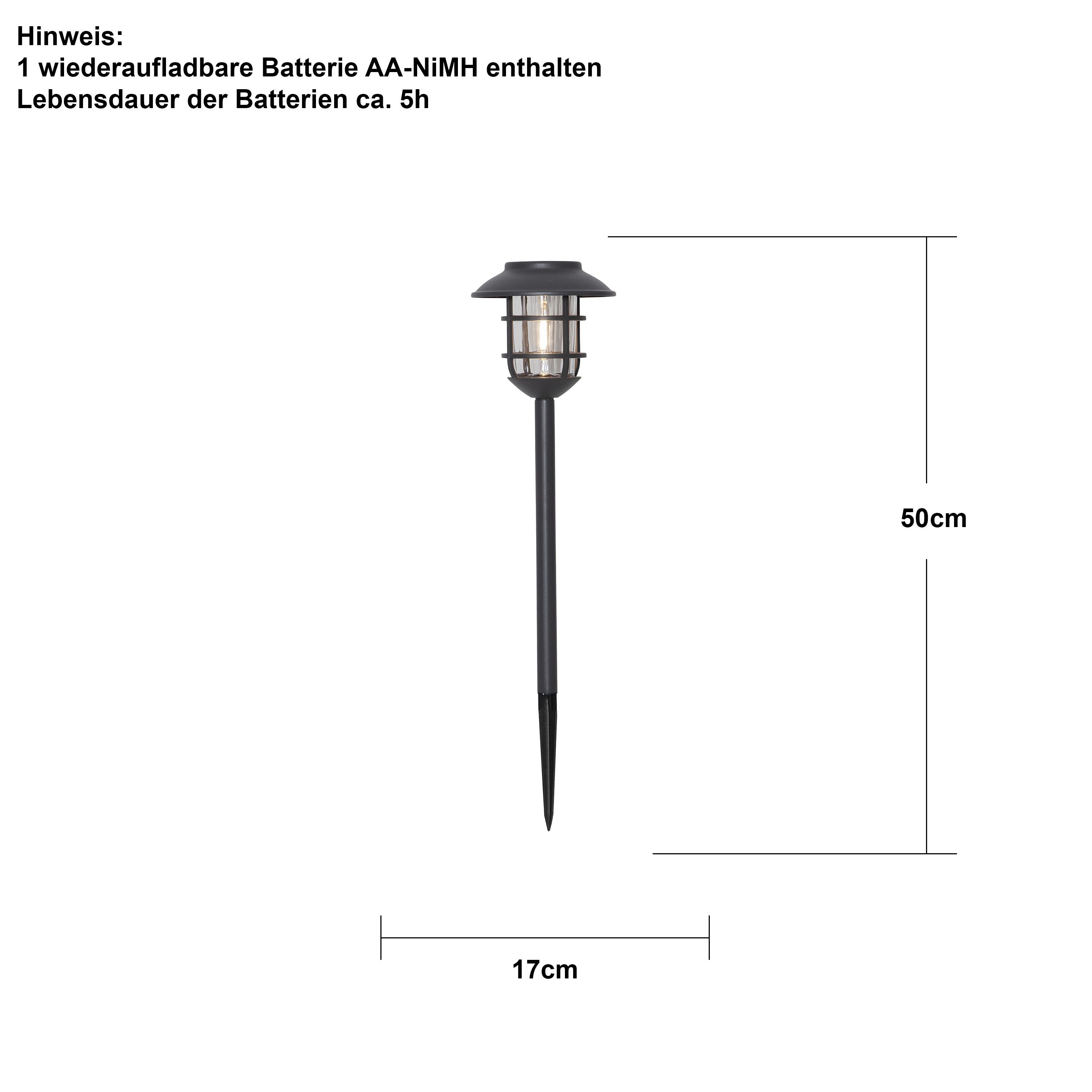 STAR TRADING LED Solarleuchte Filippa, Solar-Gartenleuchte Fride