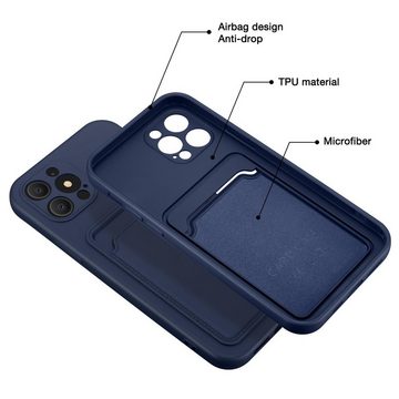 CoolGadget Handyhülle Blau als 2in1 Schutz Cover Set für das Apple iPhone 12 Pro 6,1 Zoll, 2x Glas Display Schutz Folie + 1x TPU Case Hülle für iPhone 12 Pro