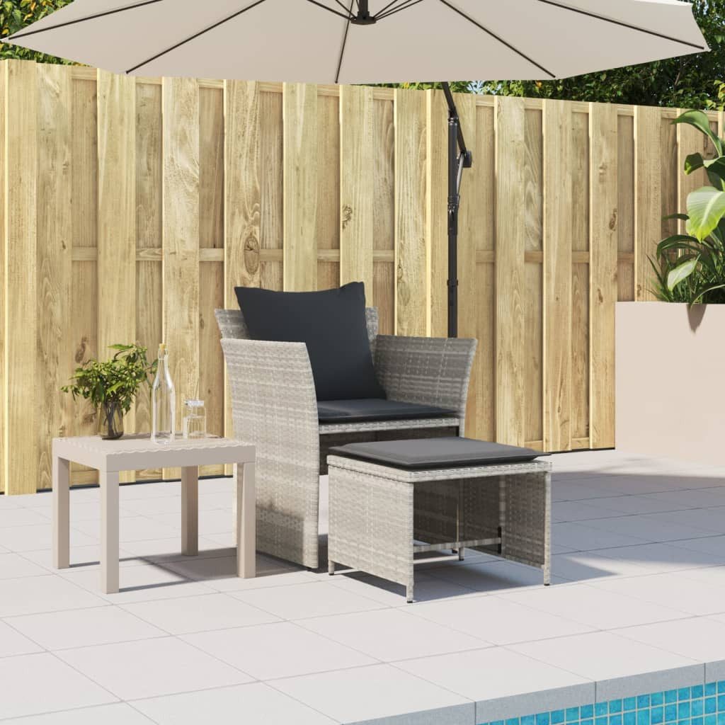 vidaXL Gartenlounge-Set Gartenstuhl mit Fußhocker Hellgrau günstig online kaufen