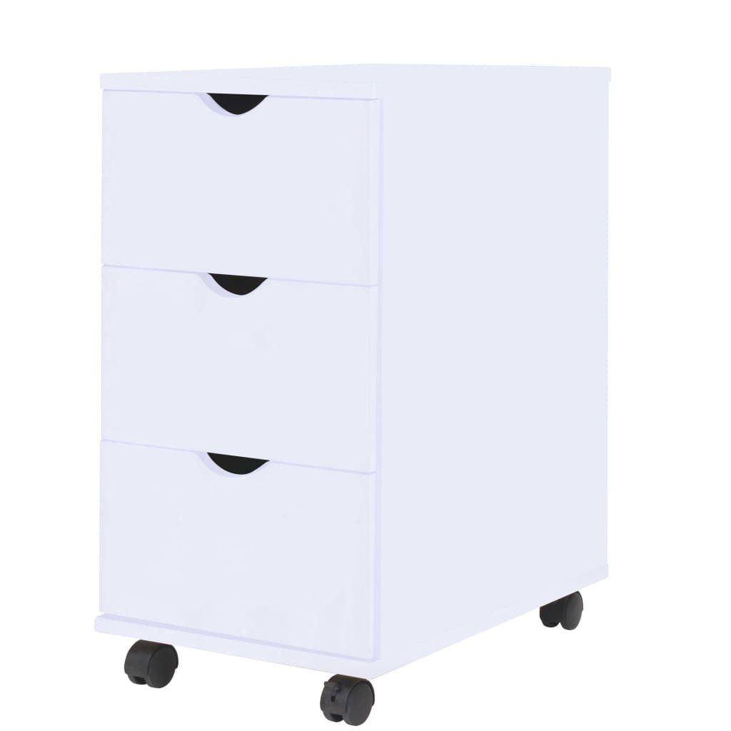 vidaXL Rollcontainer Schubladenelement 33×45×60 cm Weiß, (1 St)