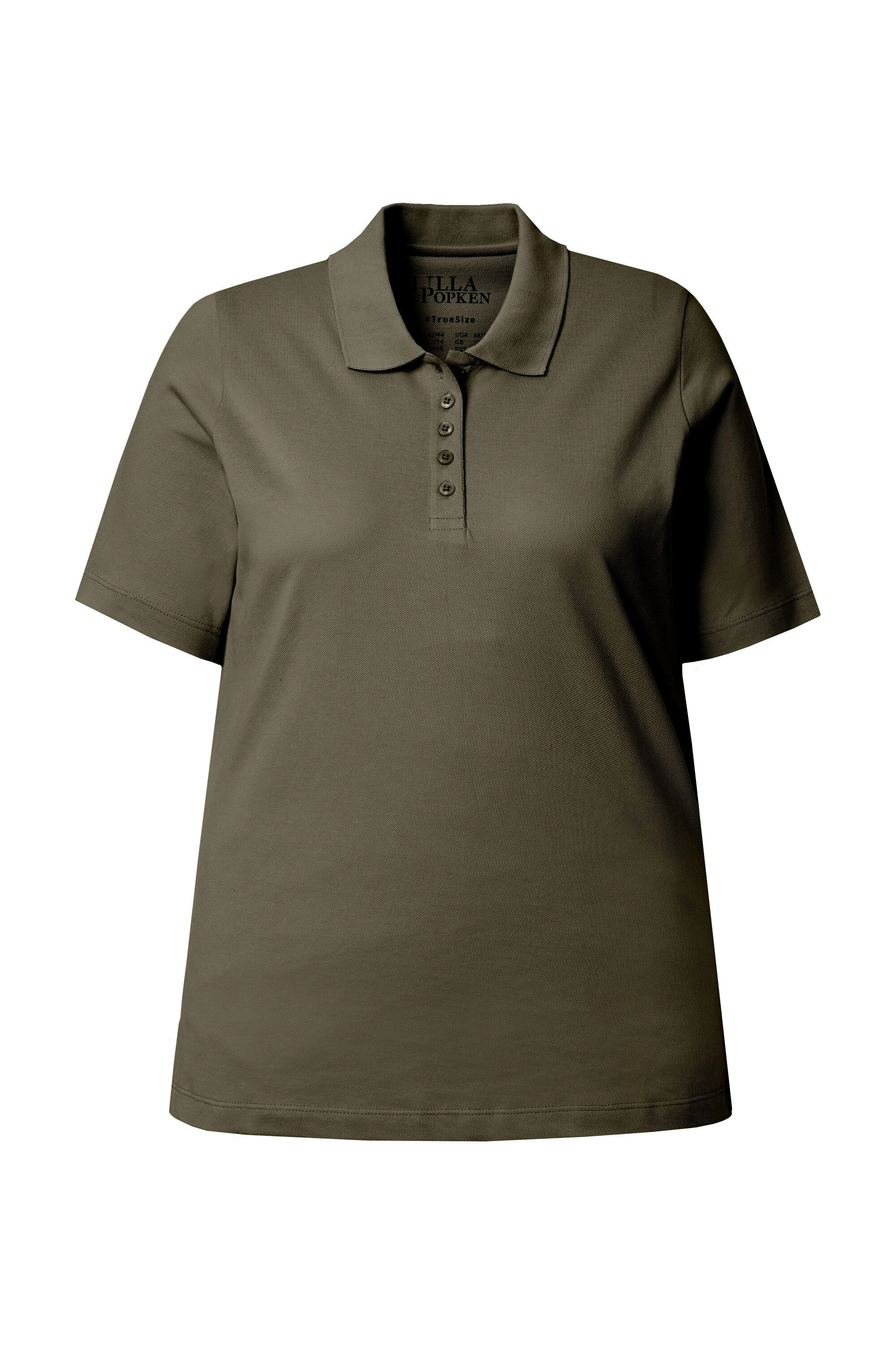 Ulla Popken Poloshirt Poloshirt längere Knopfleiste Polokragen Halbarm günstig online kaufen