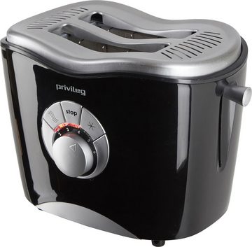 Privileg Toaster 568811, 2 kurze Schlitze, für 2 Scheiben, 860 W, schwarz