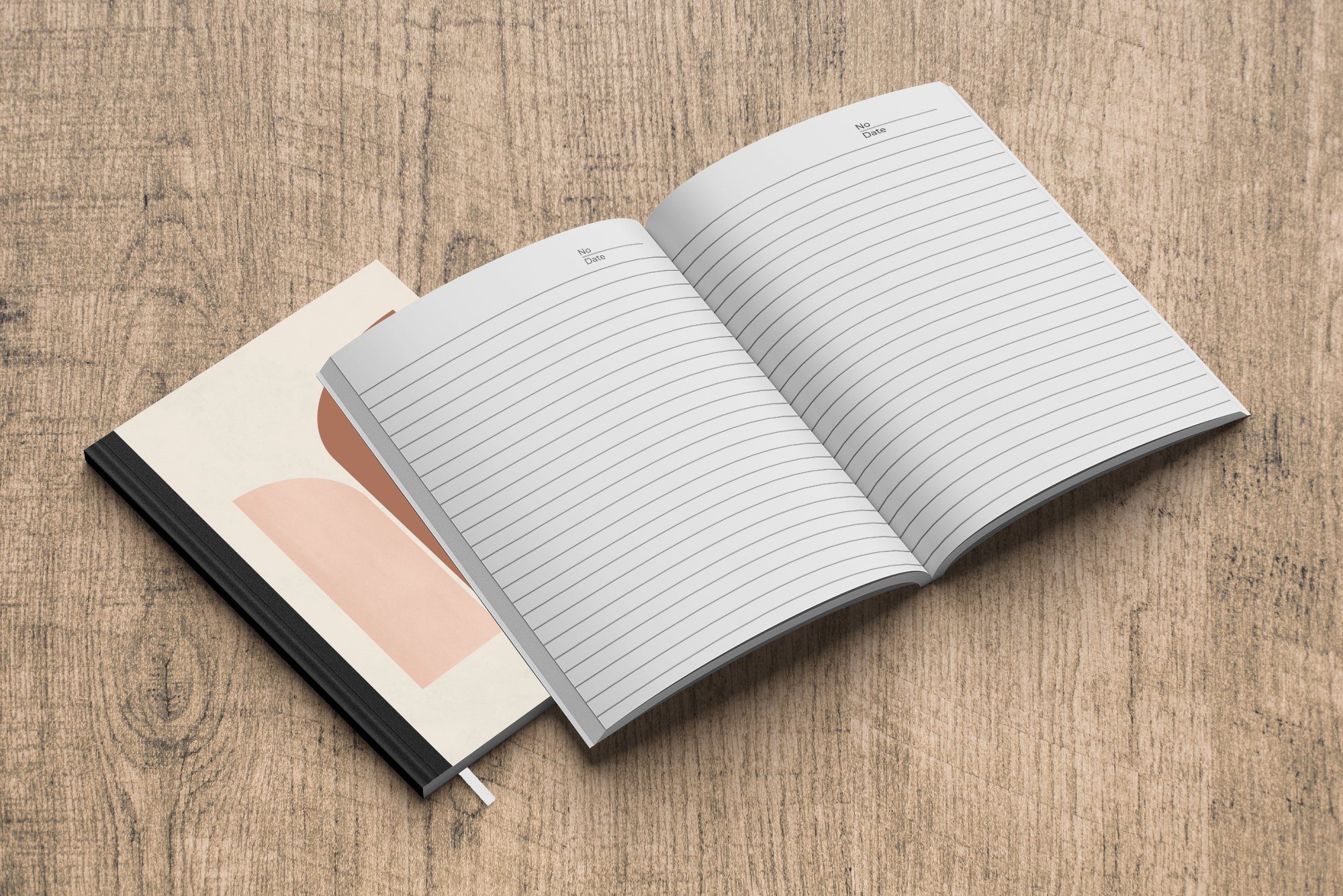 Seiten, Journal, - Merkzettel, Braun Kunst Notizbuch Haushaltsbuch Muster, Notizheft, Abstrakt Tagebuch, - A5, 98 MuchoWow -