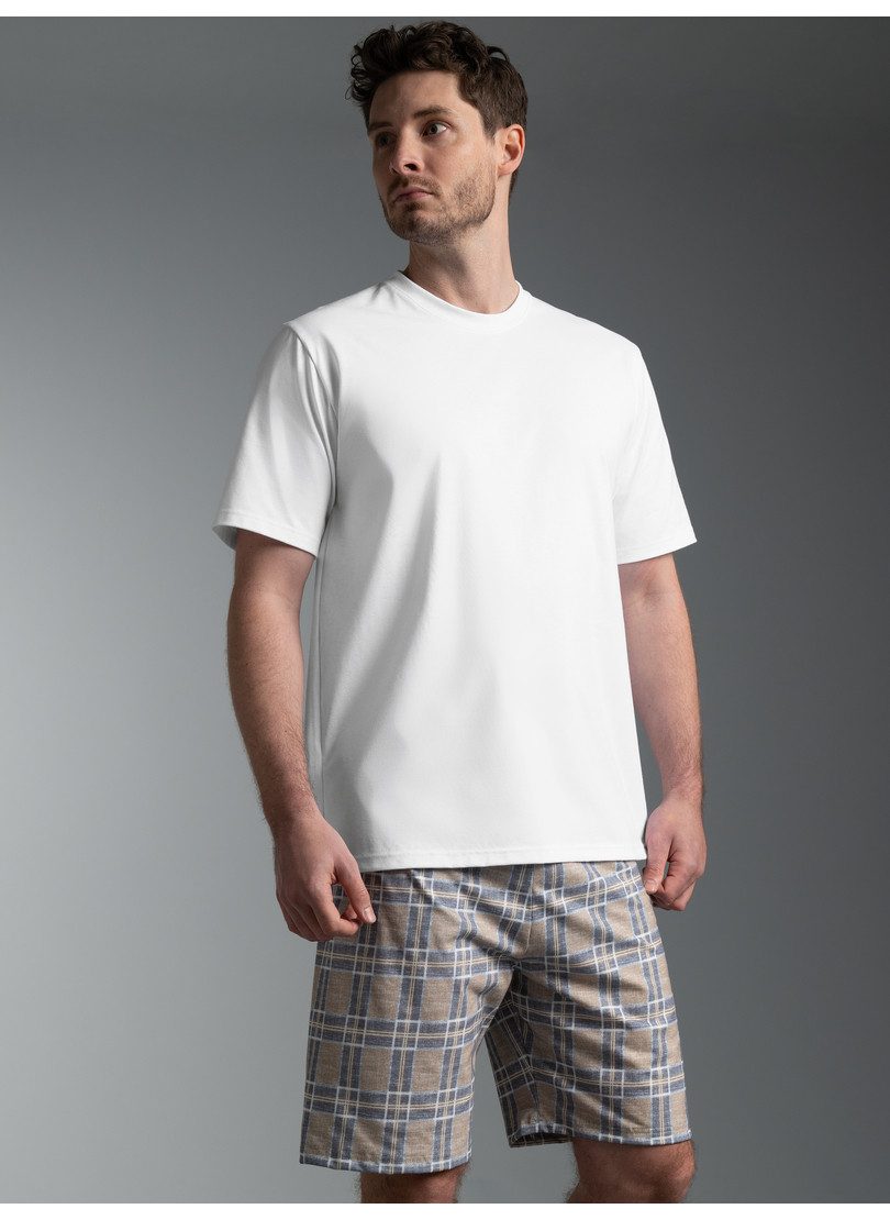 Trigema Schlafanzug TRIGEMA Pyjama mit Karo Muster (1 tlg)