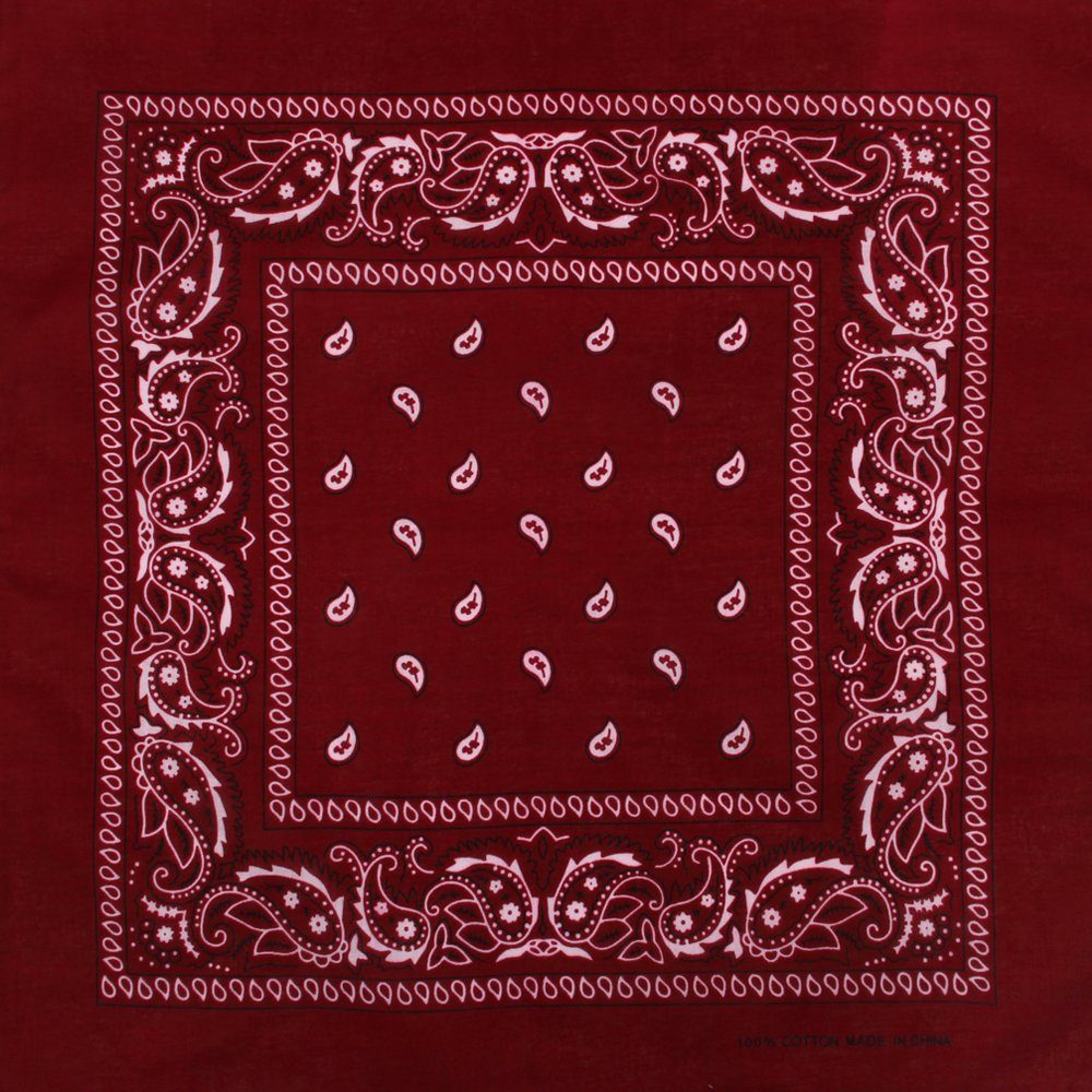 Goodman Design Bandana Bandana Kopftuch Halstuch Design: Paisley Farbe: dunkelrot, 100% Baumwolle