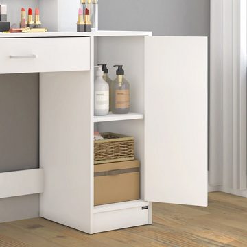 Casaria Schminktisch (1-St), 137x90x38cm Spiegel Schublade mit Beleuchtung 3 Fächer Make-up