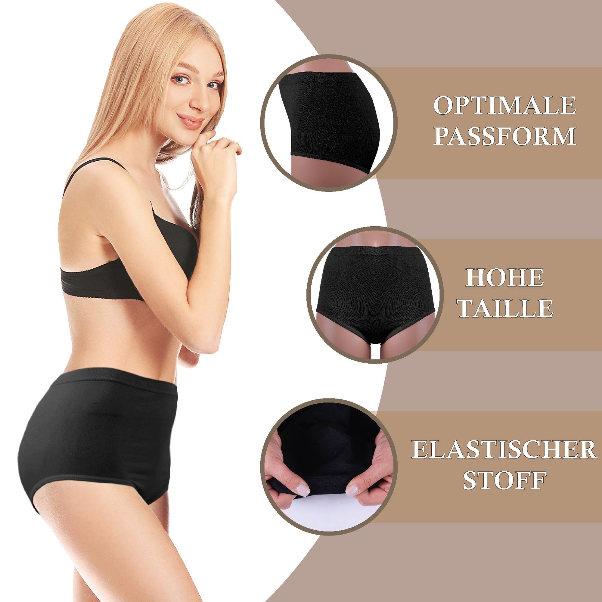 Bestlivings Hüftslip Schlüpfer 40 bis 54 (2-St) Unterhosen Damen - Unterwäsche Slip Stretch - Taillenslip