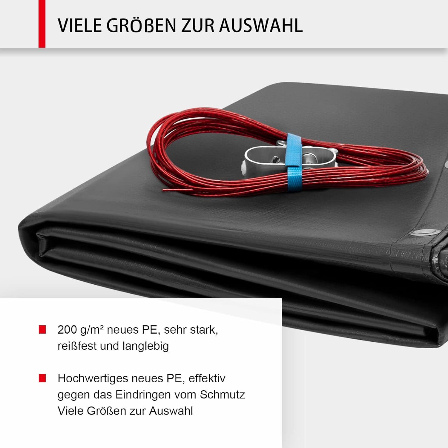 Woltu Pool-Abdeckplane (1-St), mit Ösen Drahtseil Aluminiumverschluss