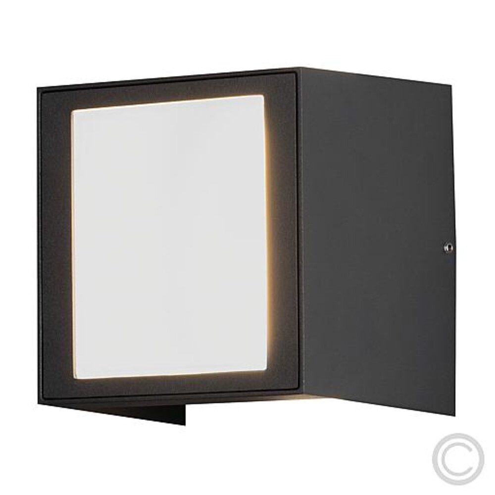 KONSTSMIDE Außen-Wandleuchte 3-flammig, Aluminium, anthrazit, warmweiß, 250lm, IP54, wassergeschützt, warmweiß