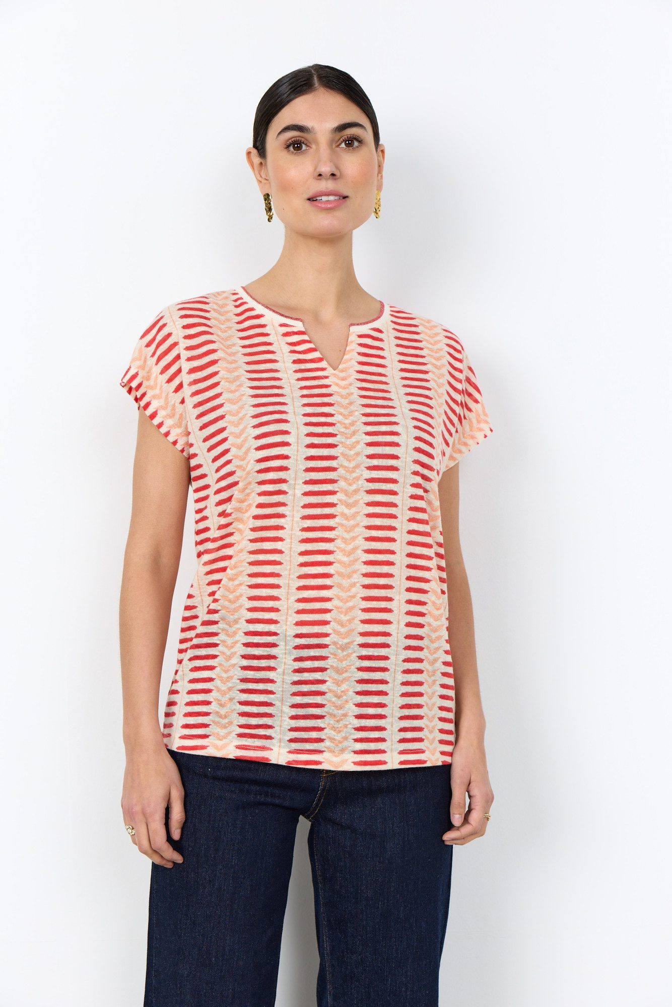 soyaconcept Kurzarmshirt SC-ARETHA 45 - gemustertes T-Shirt - Damenshirt
