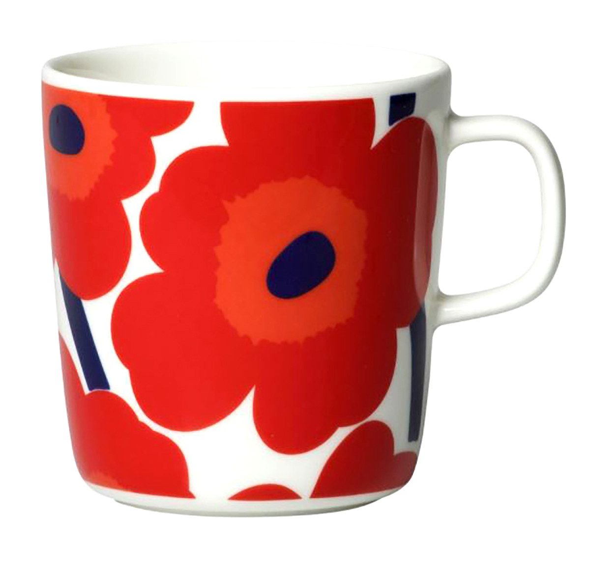 Marimekko Tasse Marimekko Oiva / Unikko Mug 4 dl, weiß, hellgrau, sand, dunkelblau
