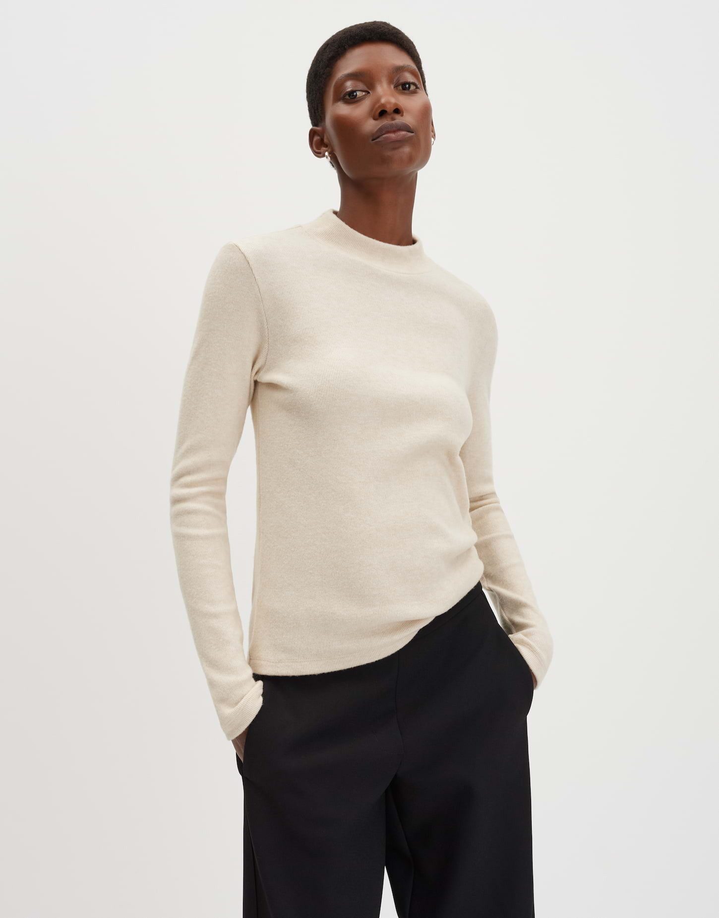 Longsleeve KOSIE DETAIL mit feiner Rippstruktur