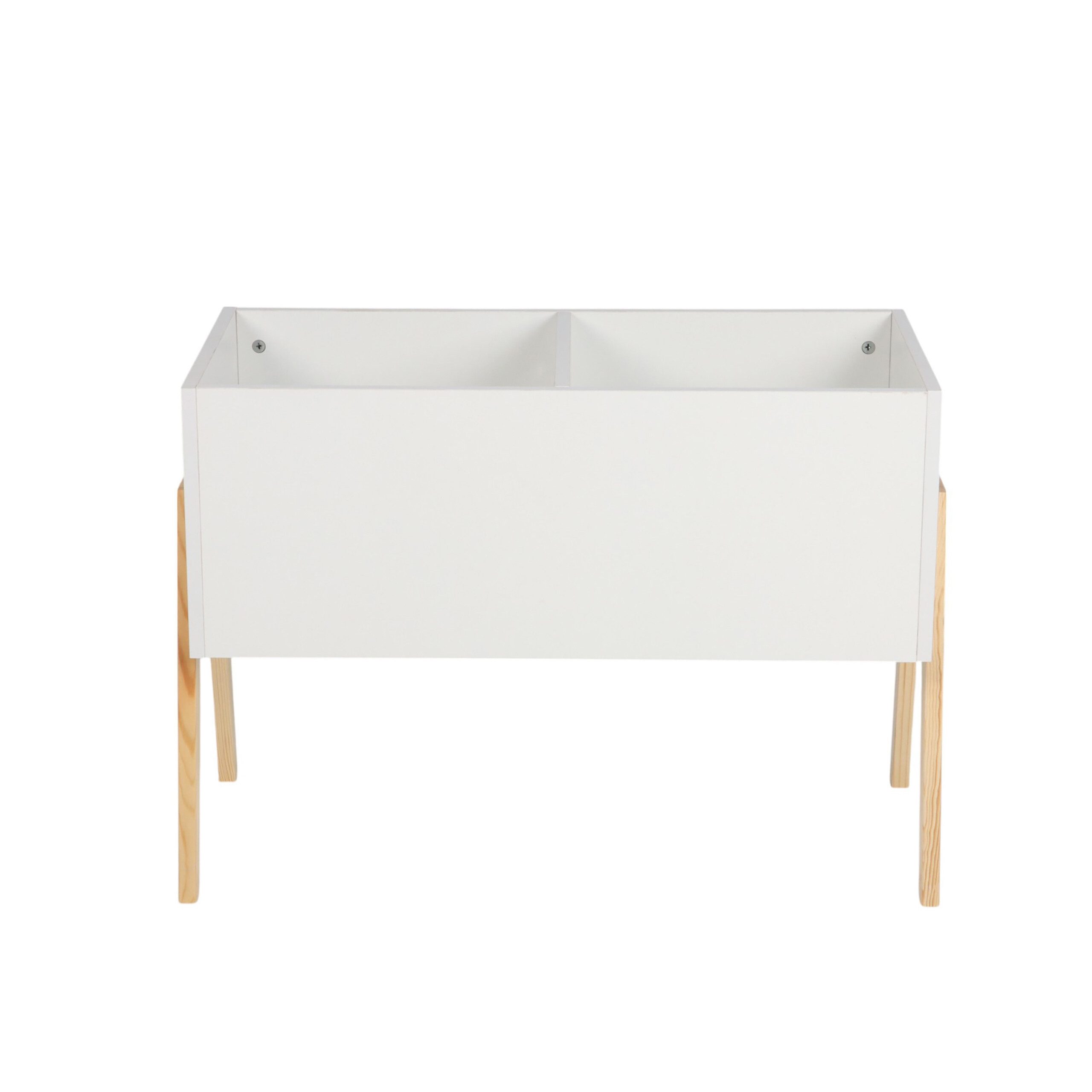 relaxdays Spielzeugtruhe Kindertruhe mit Holzbeinen, weiß günstig online kaufen