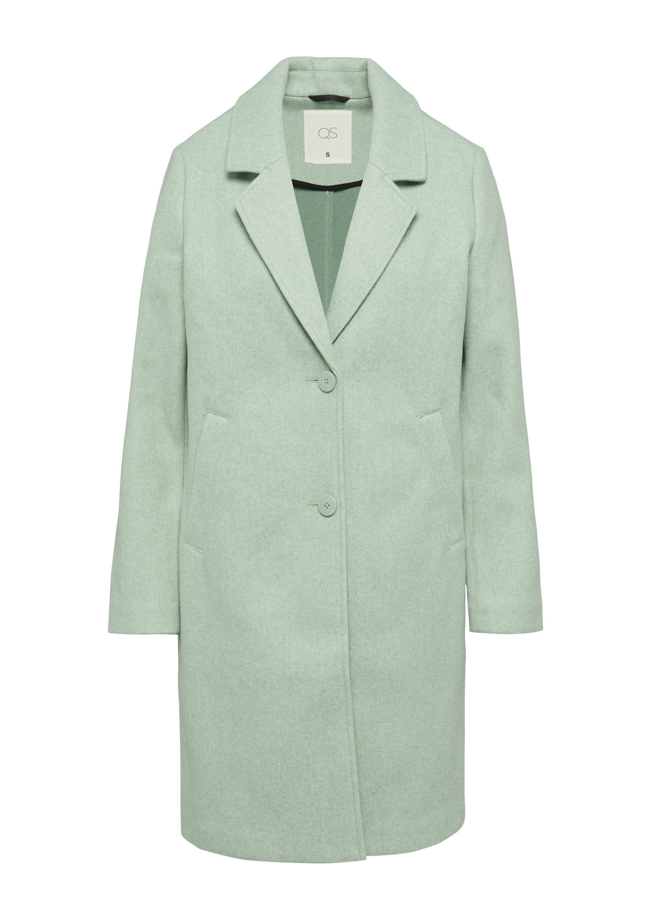 QS Funktionsmantel Outdoor-Mantel Melierter Mantel mit Reverskragen günstig online kaufen