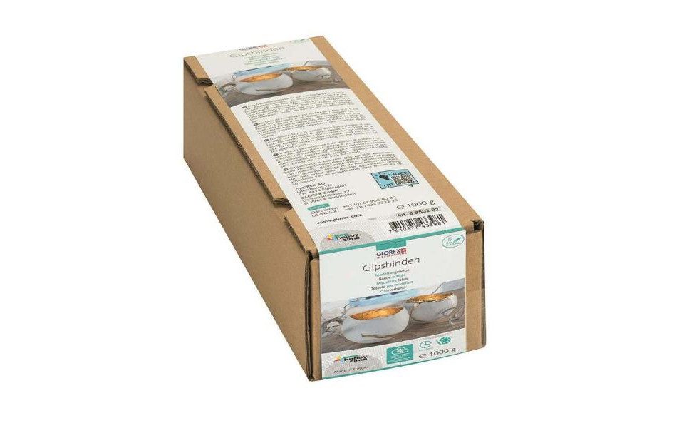 Glorex Bastelnaturmaterial Glorex Gipsbinden Grosspackung 1 kg, 5 Rollen à 5m