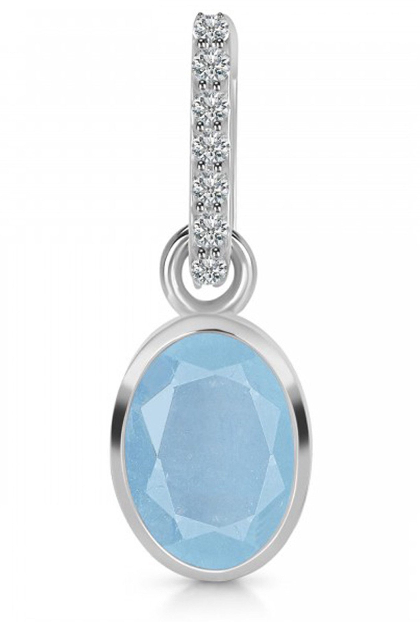 Limana Кулоны 925 Silber echter blauer Aquamarin Topas Damen Anhänger für Kette (inkl. Geschenk-Dose mit Herz), Schmuck Frauen Edelsteinschmuck edle Geschenkidee Geschenk