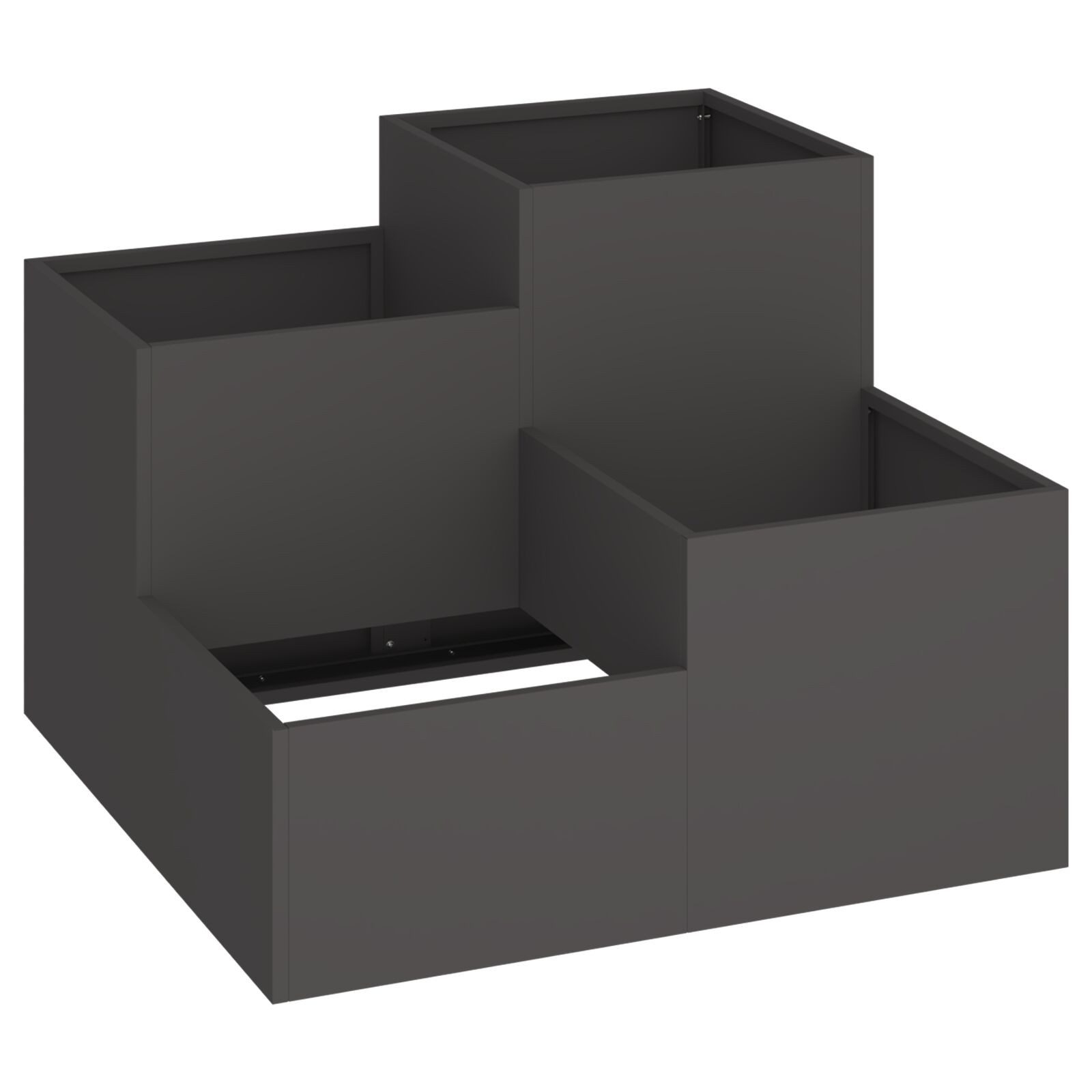 Thumbnail - vidaXL Hochbeet Gartenpflanzgefäß 80x80x60 cm Schwarz Stahl
