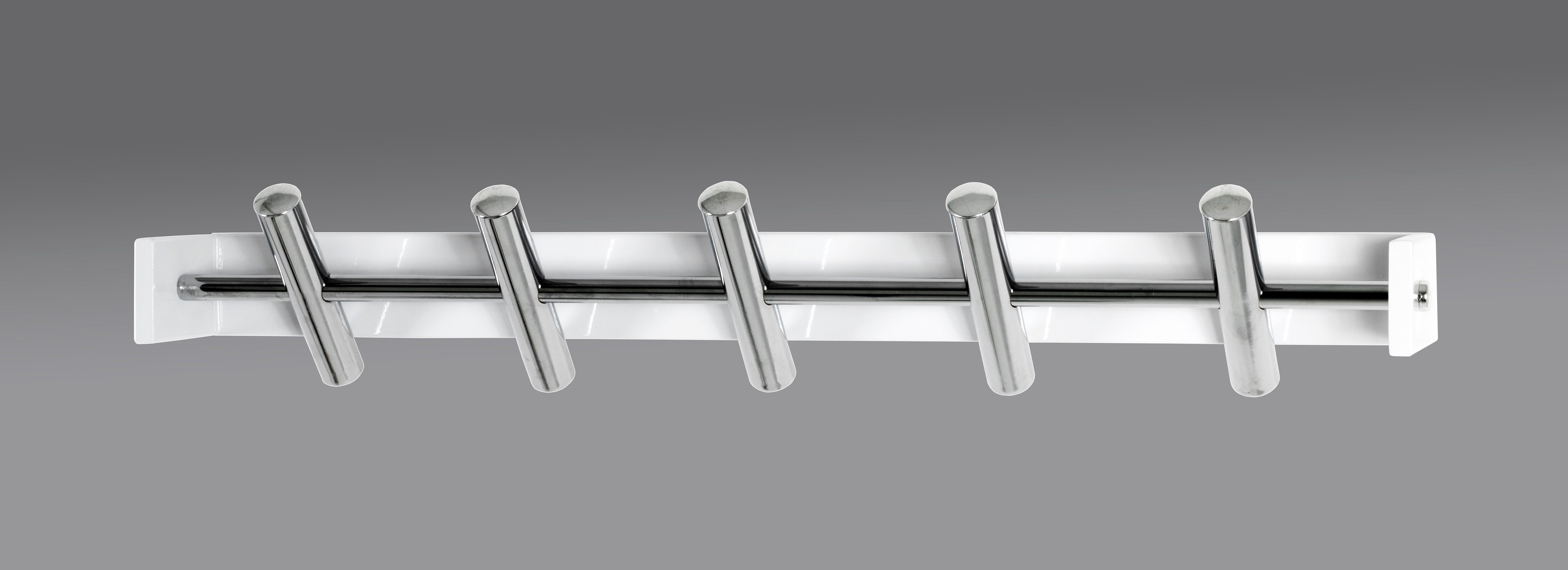 HAKU Garderobenleiste, rechteckig - aus Metall Weiß - B/T/H 60/10/10 cm