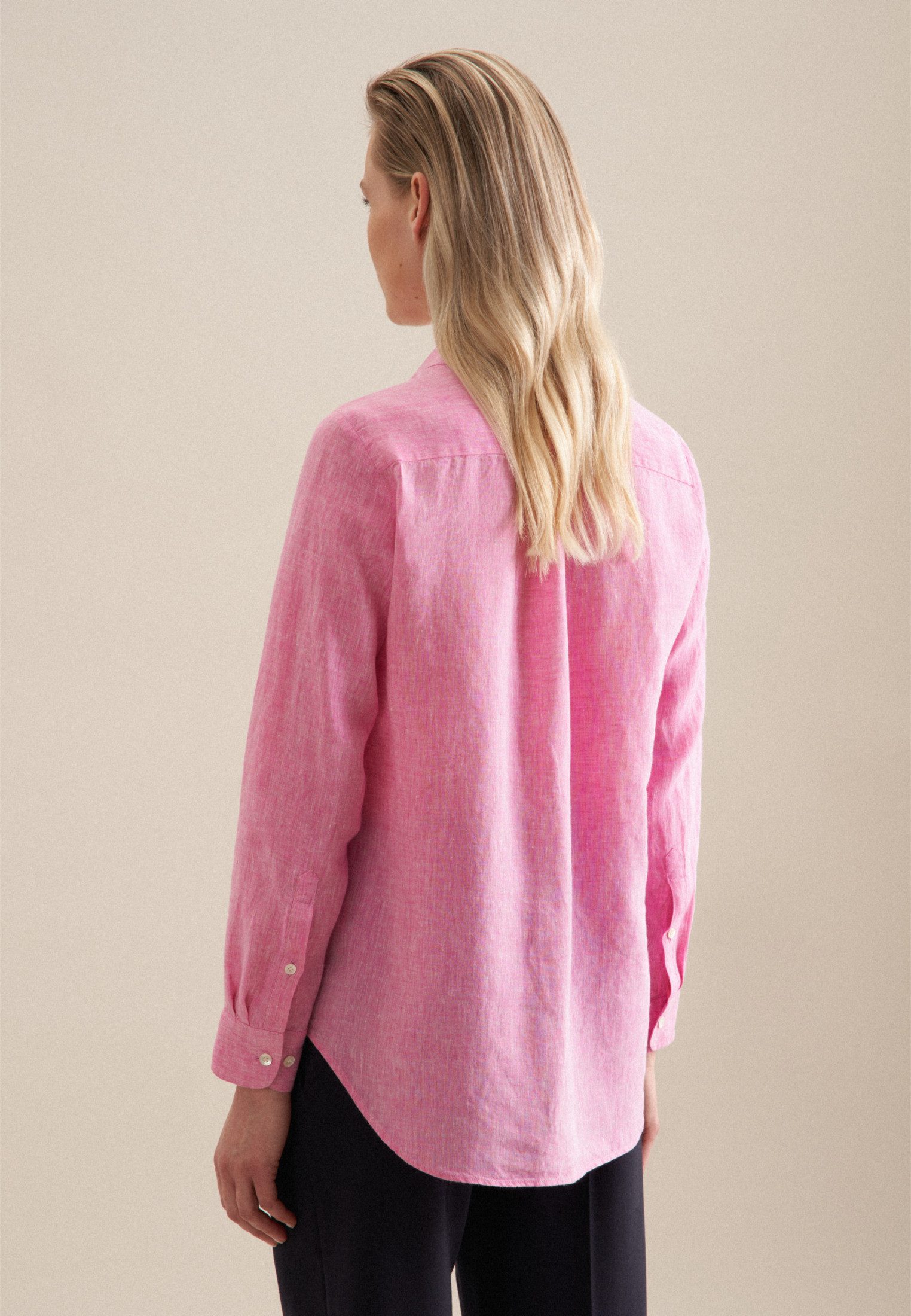 seidensticker Hemdbluse Schwarze Rose Langarm Kragen Garnfärber günstig online kaufen