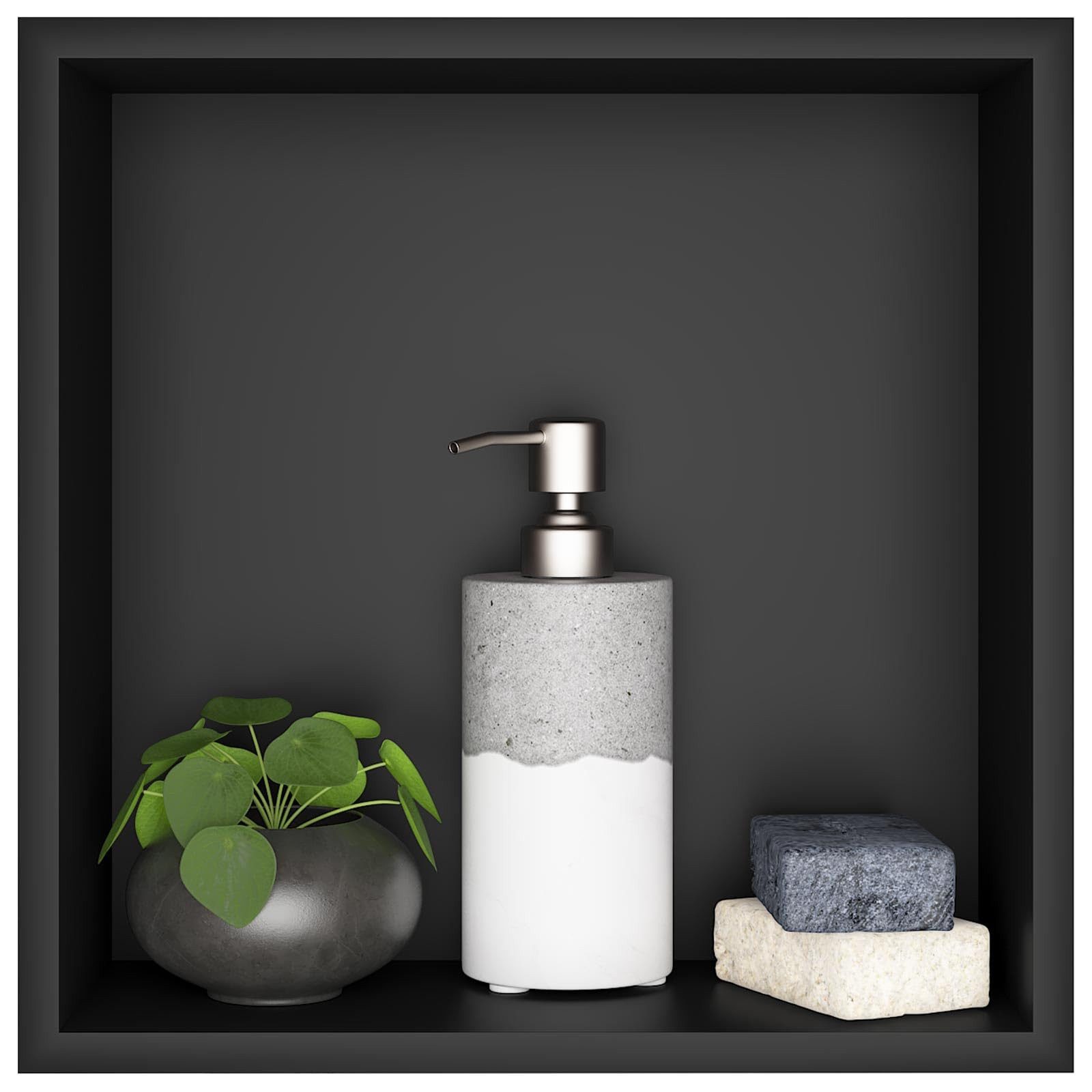 SaniteModar Duschwand Wandnische Dusche 30×30×10cm, Edelstahl, (1 tlg), Einzelregal zur Lagerung