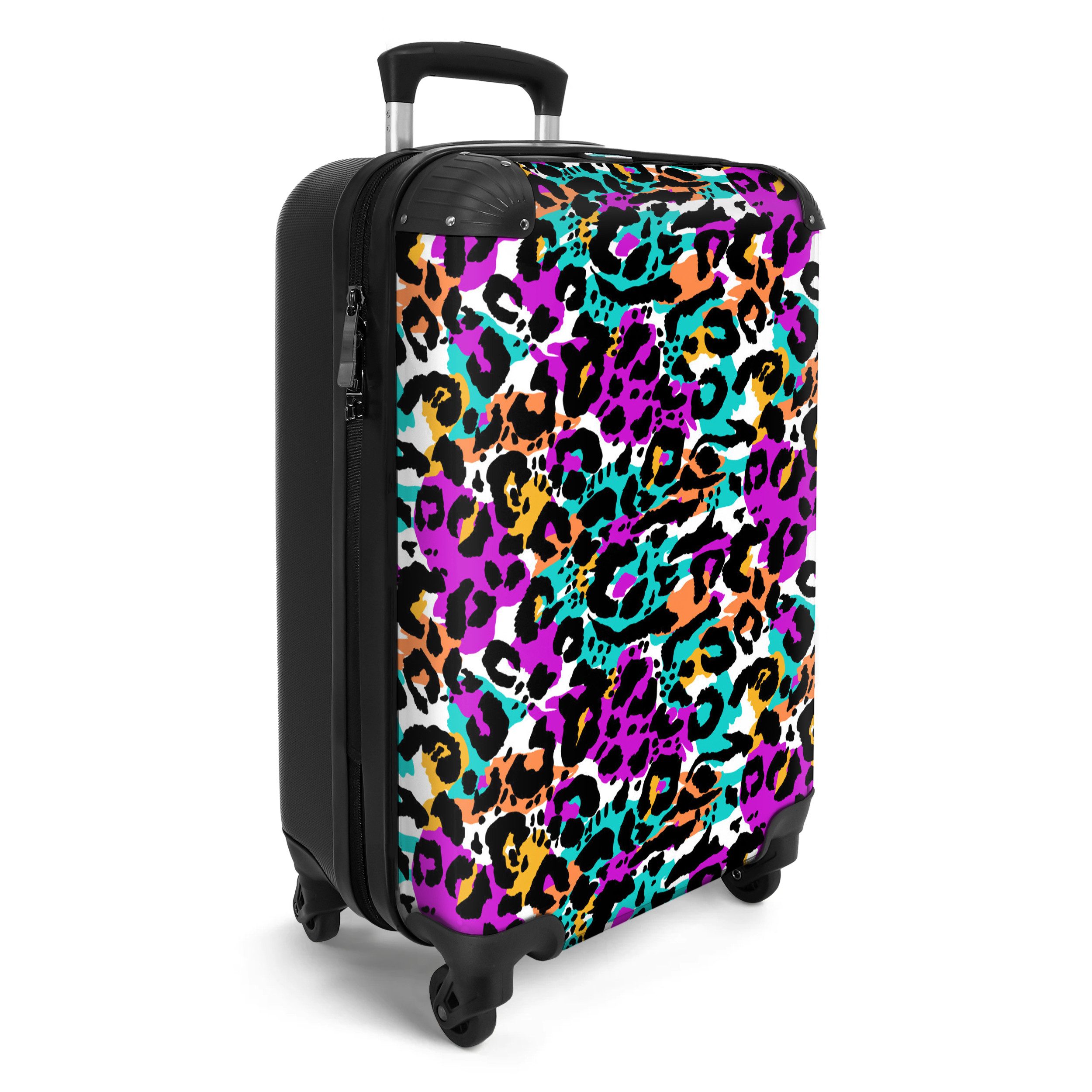 NoBoringSuitcases.com© Hartschalen-Trolley Tiermuster - Neon - günstig online kaufen