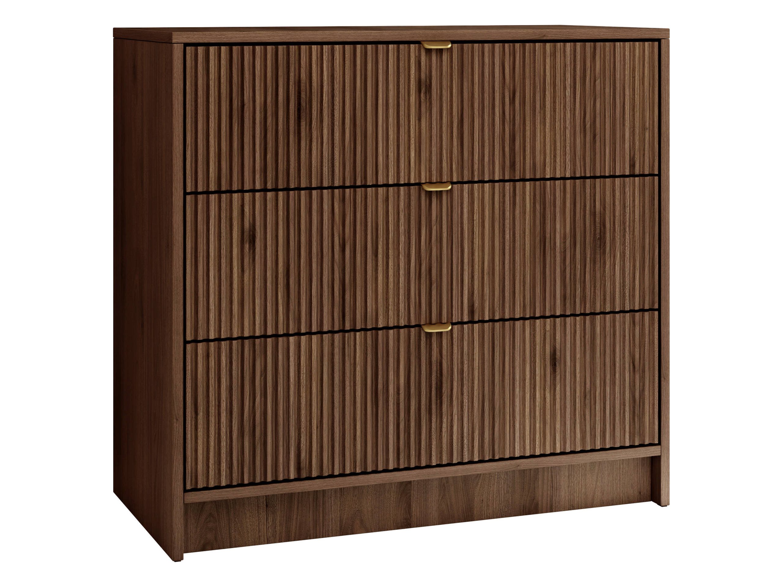 MIRJAN24 Kommode Tireno 3SZ (mit drei Schubladen), Aluminiumgriff in der Farbe Gold