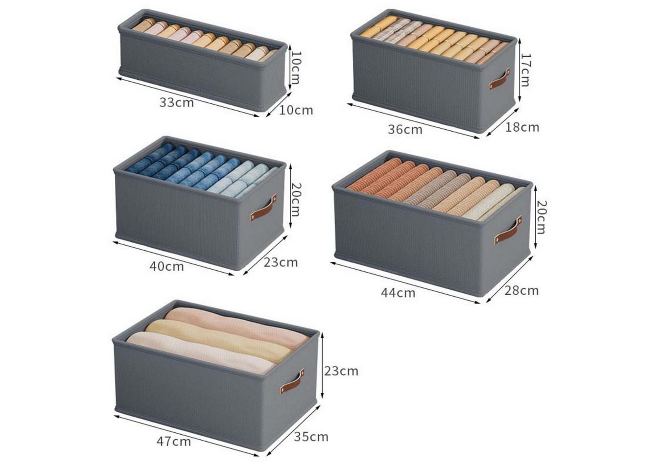 Thumbnail - Coonoor Aufbewahrungsbox 5 Pack Faltbare Schrank Organizer Kleiderschrank für Babykleidung (5 St)