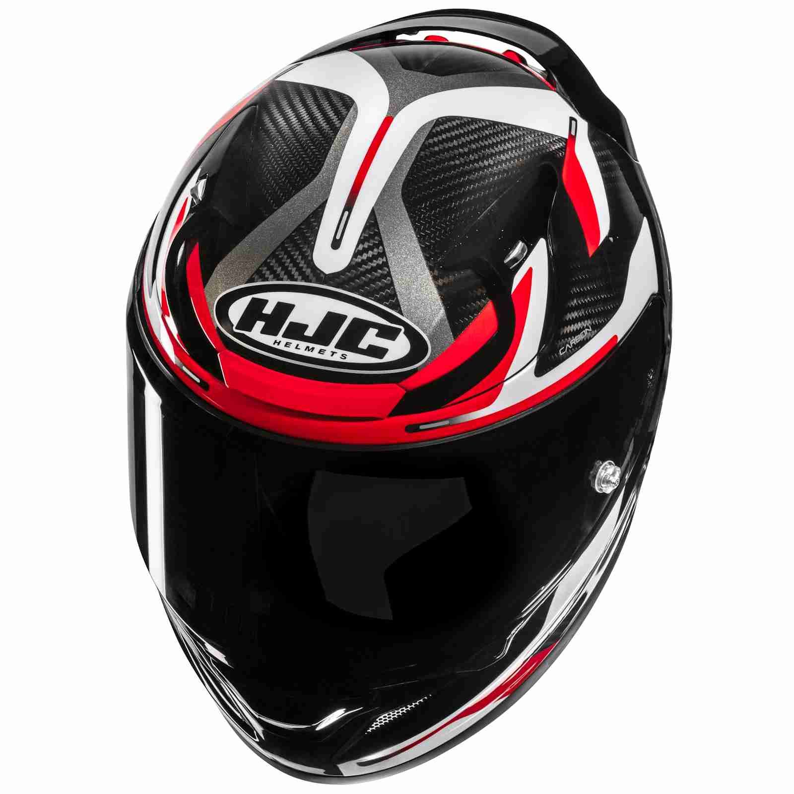 HJC Motorradhelm HJC RPHA 12 Carbon Xentra MC1 Integralhelm Schwarz / Weiß / Rot L (1er Set), integralhelm motorrad
