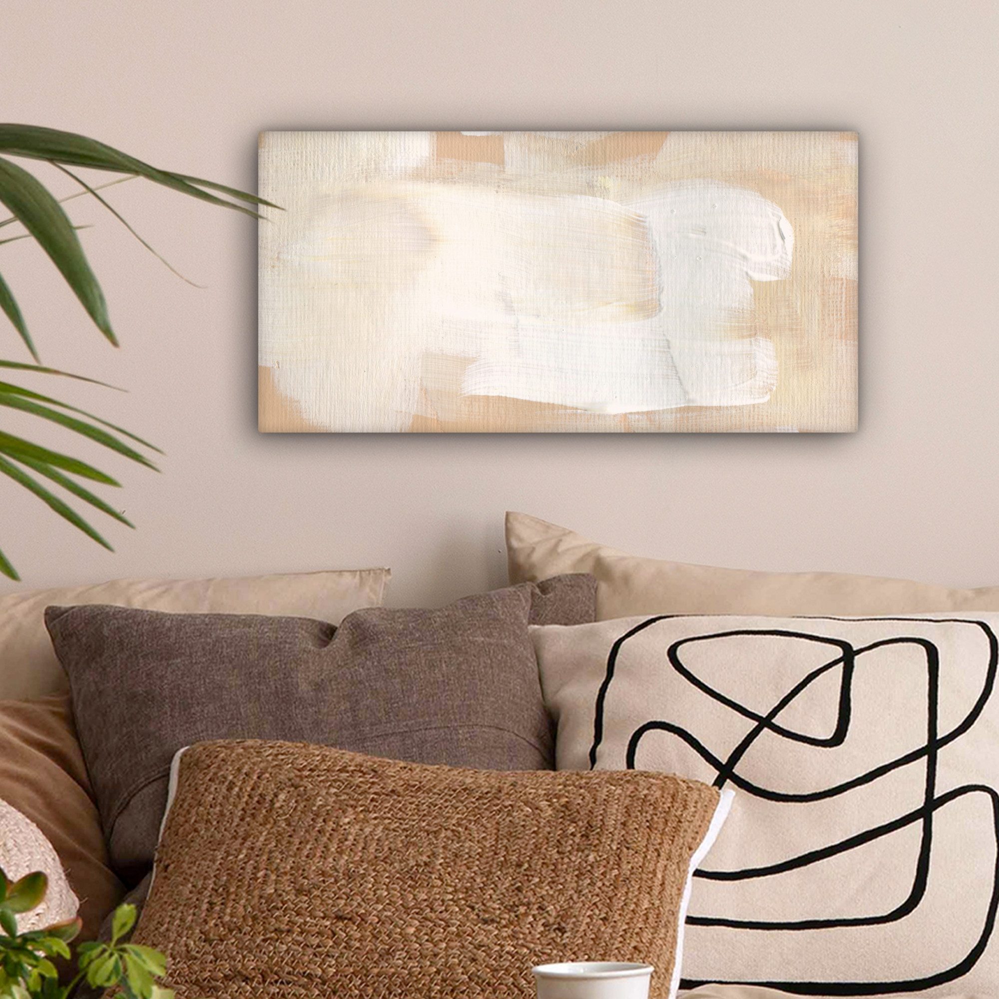 OneMillionCanvasses® Leinwandbild Panorama Kunst - Weiß günstig online kaufen