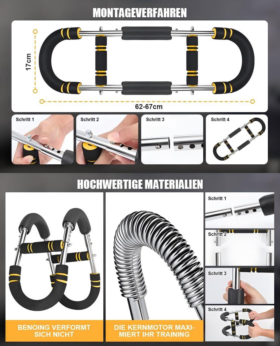 JOYOLEDER Multitrainer Twister Armtrainer Biegehantel, Verstellbares Brust Trainingsgerät &, (Muscle fit Gerät (30-50 kg / 70-110 lb), Tragbarer Power Twister, mit abnehmbarem Design, Trainingsgeräte für Zuhause, Büro & Reise)